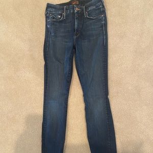 Mother the looker two step ankle fray Jeans